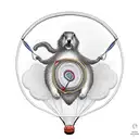 marmot jumping with a parachute tattoo design idea