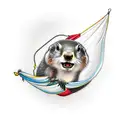 marmot jumping with a parachute tattoo design idea