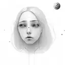 thinking, lonlyness, progress, universe, computer, coding, camera, garden, plant, planet, girl face tattoo design idea