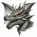 angry dragon sword fire breathing dragon tattoo design idea