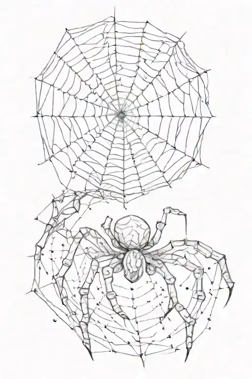 neo tribal on hand with a spider web developer coding tattoo design idea