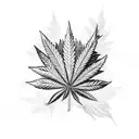 A car engine with marijuana leaves as pistons tattoo design idea