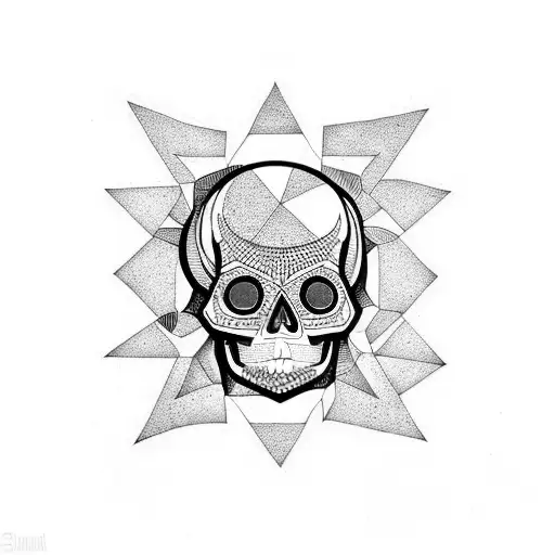 Skull moon tattoo design idea