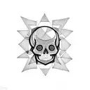 Skull moon tattoo design idea