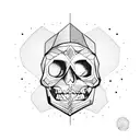 Skull moon tattoo design idea