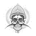 Skull moon tattoo design idea