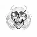 Skull moon tattoo design idea