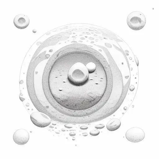 the words "we are the pebble" curved around, with a pebble dropping into the pond and ripples forming tattoo design idea