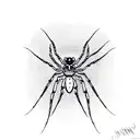 spider with cobweb  tattoo design idea