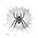 spider with cobweb  tattoo design idea