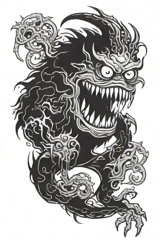 Anxiety monster tattoo design idea