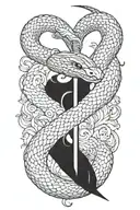 snake with a sword tattoo design idea