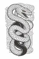 snake with a sword tattoo design idea