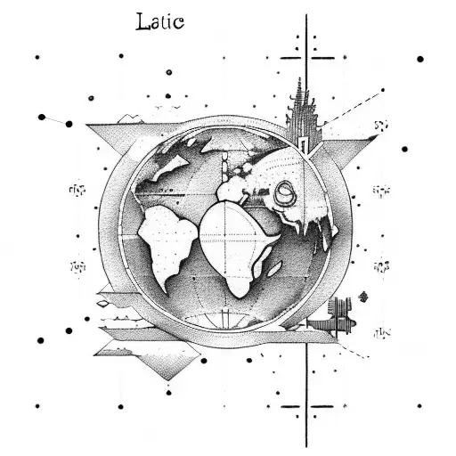 latitude and Longitude with an ace tattoo design idea