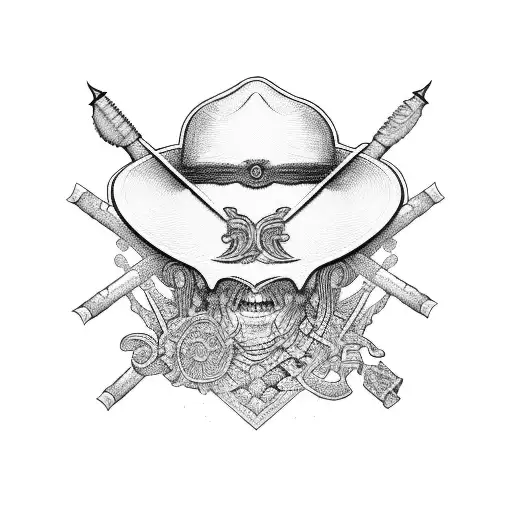 As a sleeve tattoo on an arm, it contains an O a C an ace of spades a straw hat an acoustic guitar a 3x3 Rubik's cube a  tattoo design idea