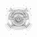 large ship wodden steering wheel tattoo design idea