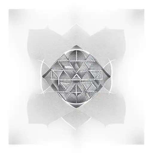 An abstract geometric tattoo featuring the letters G, V, and S in a minimalist design, representing your passion for tattoo art and aviation engineering tattoo design idea