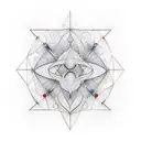 An abstract geometric tattoo featuring the letters G, V, and S in a minimalist design, representing your passion for tattoo art and aviation engineering tattoo design idea