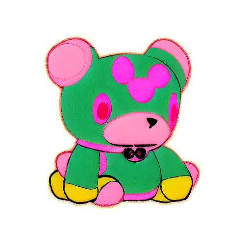 pink teddy bear punk rock infinity sign cute tattoo design idea