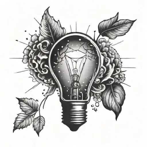 broken light bulb and life tattoo design idea