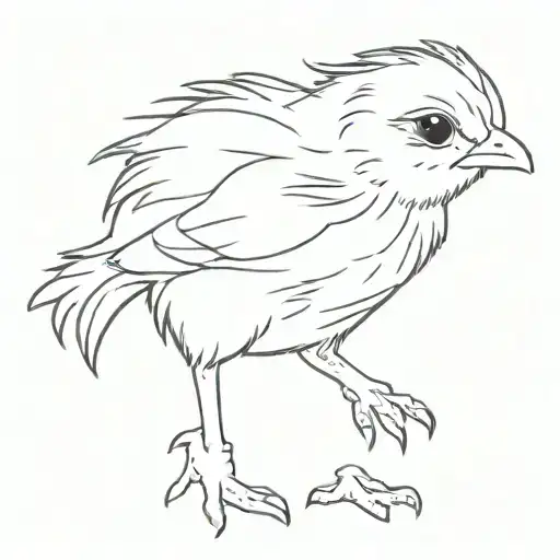 subtle baby chick , line design  tattoo design idea