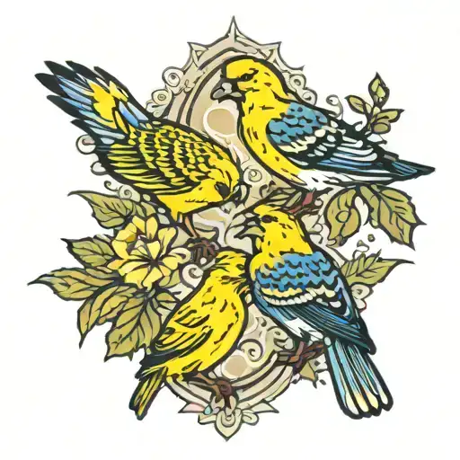 fenerbahçe and yellow canaries tattoo design idea