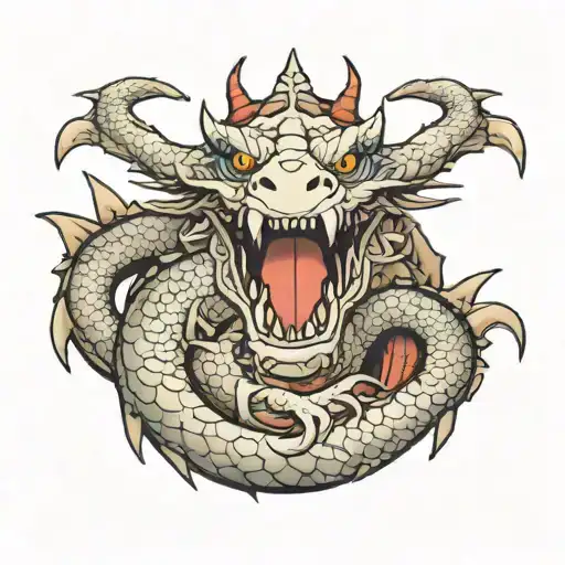 haku dragon from spirited away tattoo design idea