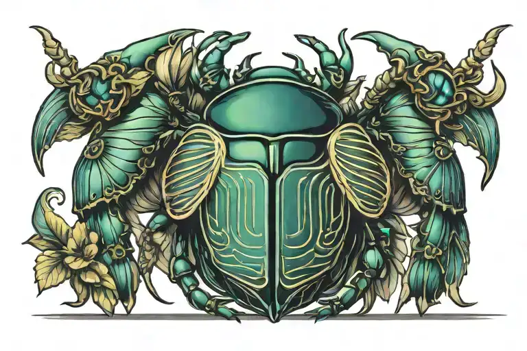 scarab beetle tattoo design idea