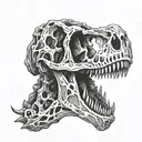 fossil dinosaur skull tattoo design idea