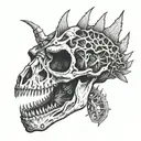 fossil dinosaur skull tattoo design idea