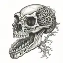 fossil dinosaur skull tattoo design idea