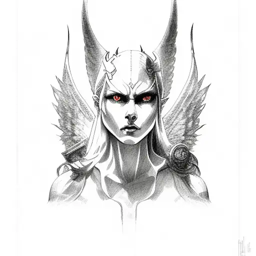 angel and demon battle tattoo design idea