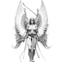 angel warrior tattoo design idea
