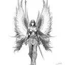 angel warrior tattoo design idea