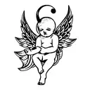 cherub stamp tattoo design idea