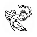cherub stamp tattoo design idea