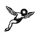 cherub stamp tattoo design idea