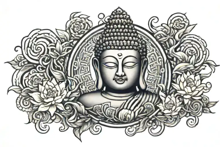 buddha inner peace tattoo design idea