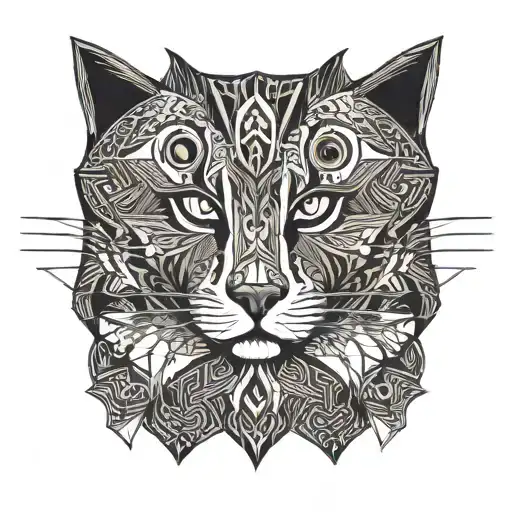 3 cat noses with 1 dog nose surrounded tattoo design idea