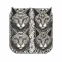 3 cat noses with 1 dog nose  tattoo design idea