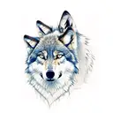 wolf with daisy and dawn tattoo design idea