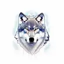 wolf with daisy and dawn tattoo design idea