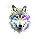 wolf with daisy and dawn tattoo design idea