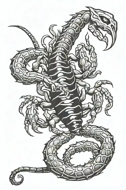 scorpion eating rat tattoo design idea