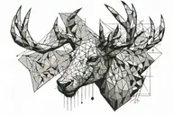 a deer head with horns   tattoo design idea