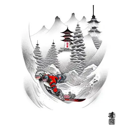 snowboarding  tattoo design idea
