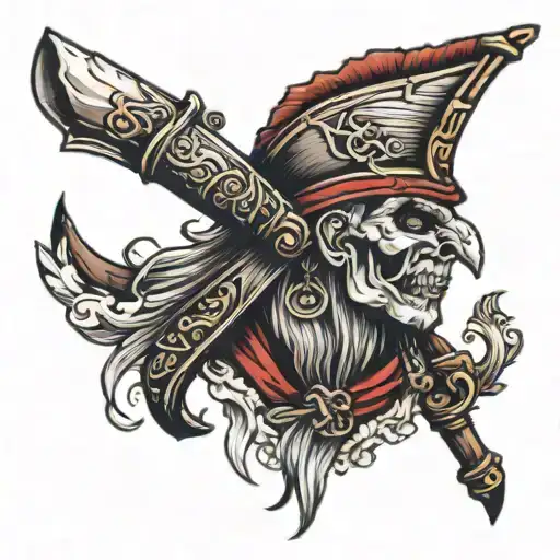 tomahawk musket tattoo design idea