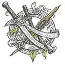tomahawk and musket symbol  tattoo design idea