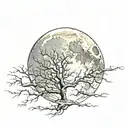 full moon tattoo design idea