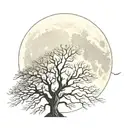 full moon tattoo design idea